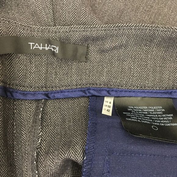 Tahari Terry Straight Charcoal‎ Gray Pant Size 6 - Picture 7 of 10